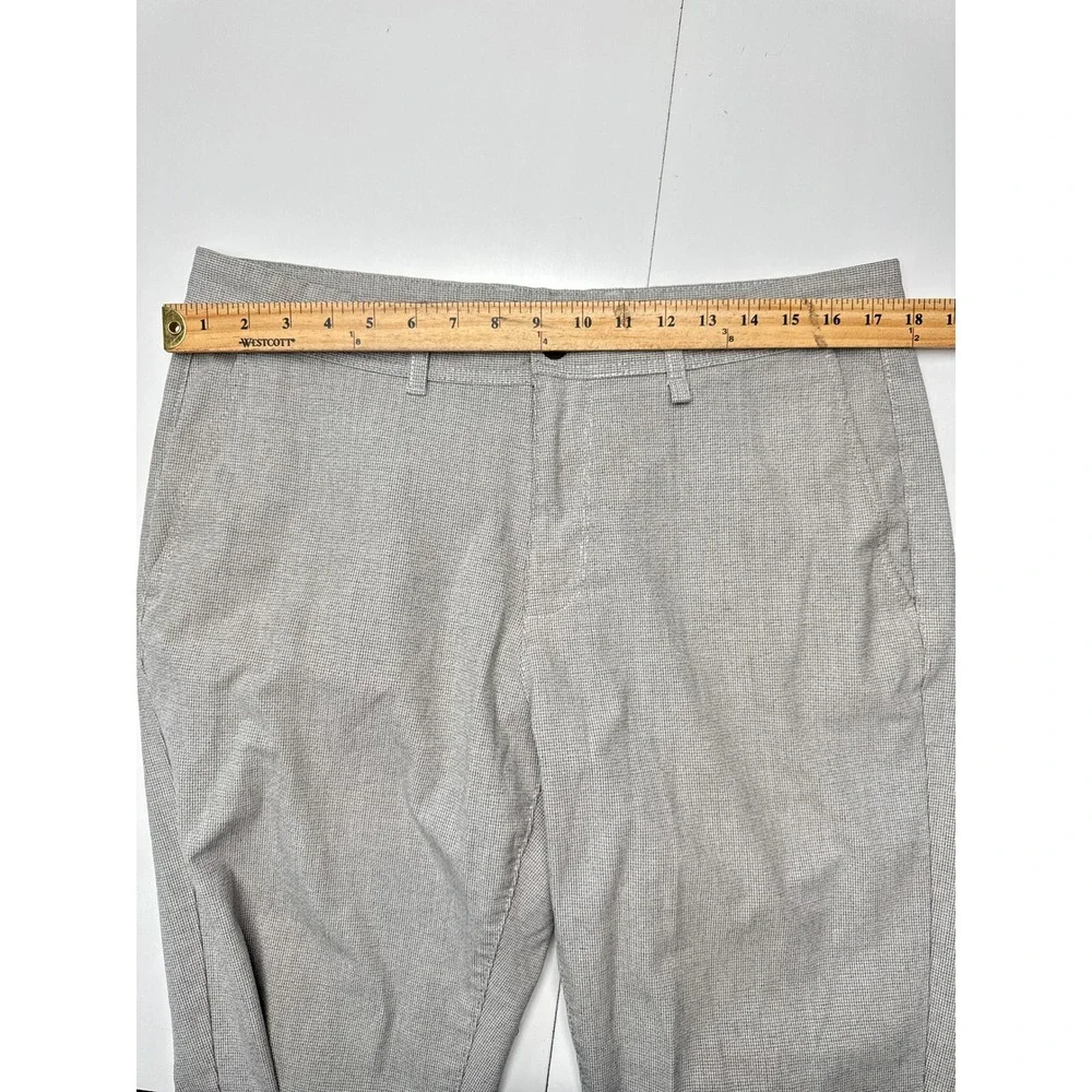 Zara Mens Grey Micro Pattern Straight Leg Trousers Size 34 Made in Turkey